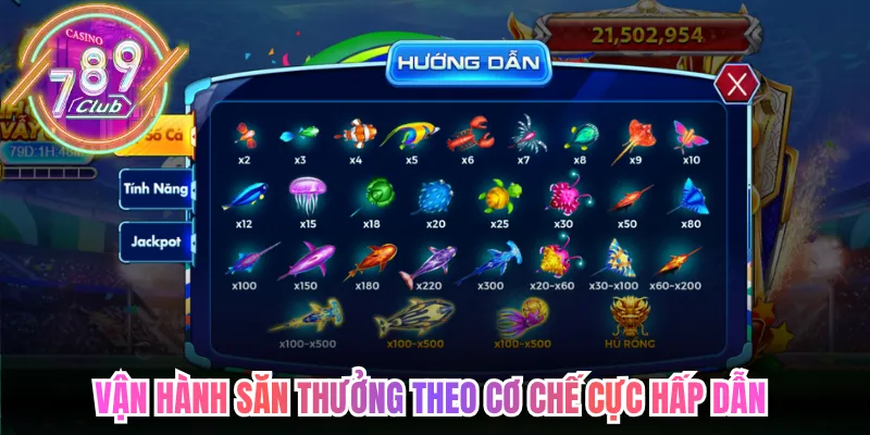 Bắn cá 789club vận hành săn thưởng theo cơ chế cực hấp dẫn 